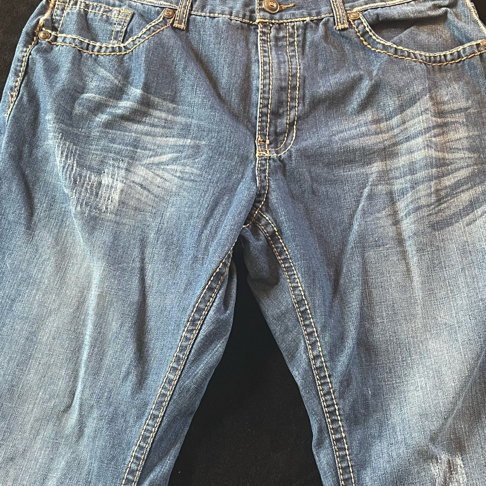 Relaxed Fit Men's Washed Blue Denim Jeans